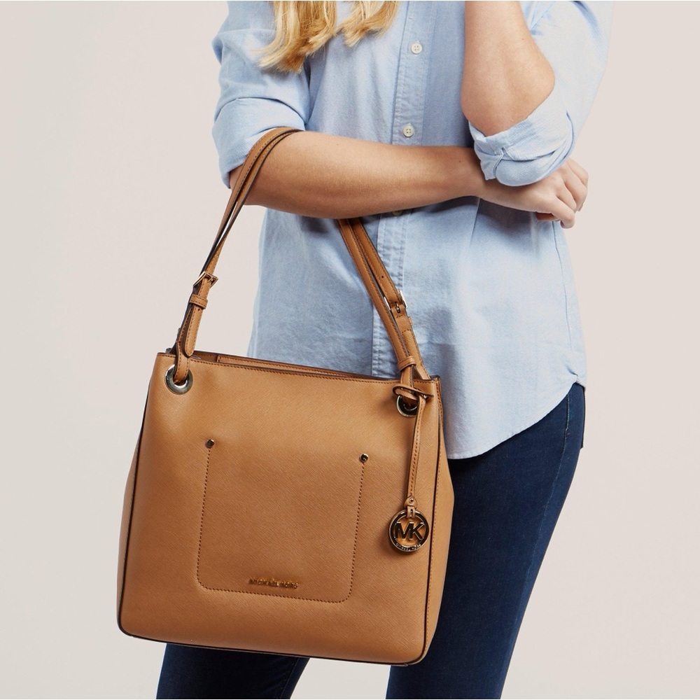 MICHAEL Michael Kors Acorn Leather Walsh Medium Shoulder Tote